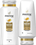 Pantene Moisturizing Shampoo 25.4 oz + Silicone-Free Conditioner 24 oz Bundle – Daily Moisture Renewal (Packaging May Vary)