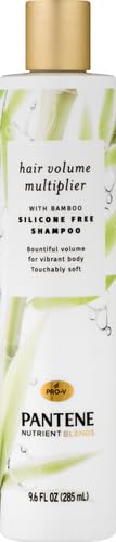 Pantene Nutrient Blends Bamboo Hair Volume Multiplier Shampoo – Silicone-Free for Fine, Thin Hair (9.6 fl oz)