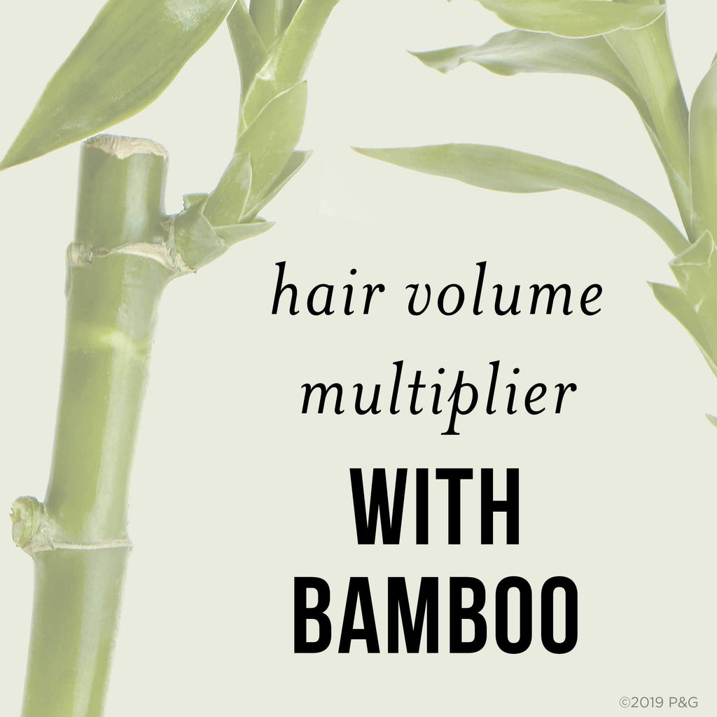 Pantene Nutrient Blends Bamboo Hair Volume Multiplier Shampoo – Silicone-Free for Fine, Thin Hair (9.6 fl oz)
