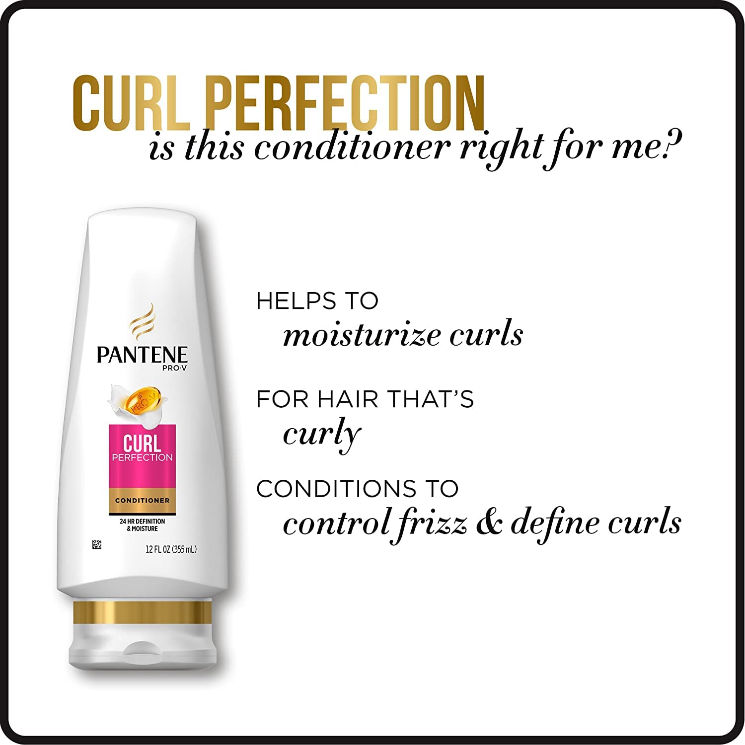 Pantene Pro-V Curl Perfection Moisturizing Conditioner – 12oz (Pack of 2)