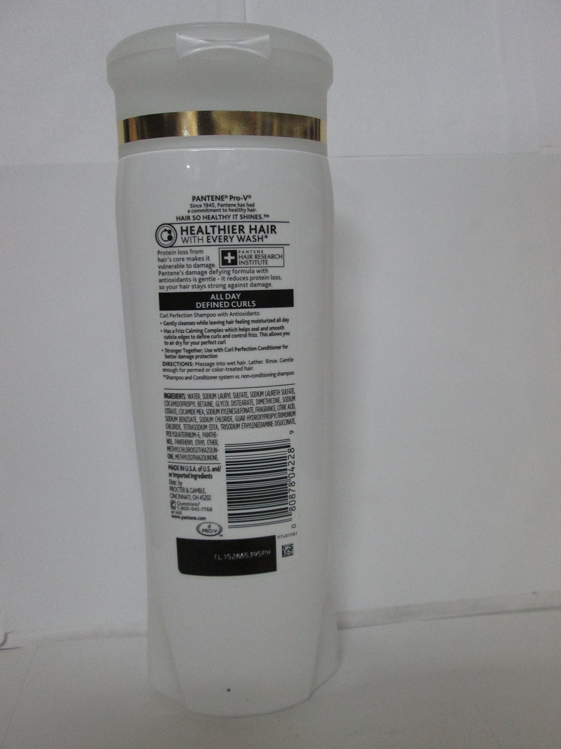 Pantene Pro-V Curl Perfection Moisturizing Shampoo for Curly Hair – 12.6 oz, Pack of 2