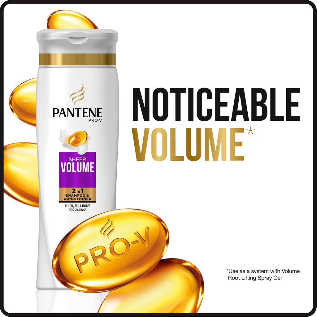 Pantene Pro-V Sheer Volume 2-in-1 Shampoo & Conditioner, 20.1 fl oz