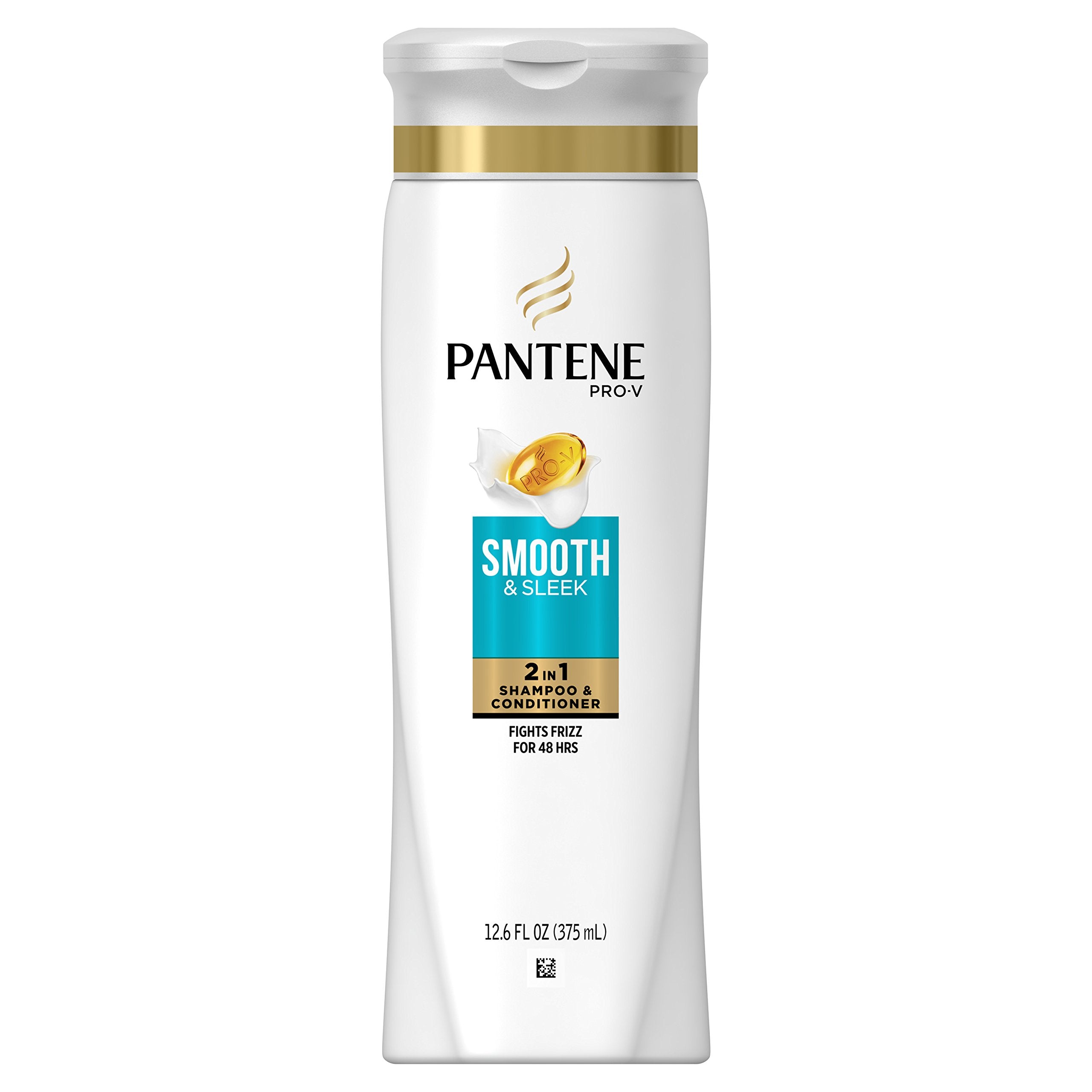 Pantene Pro-V Smooth & Sleek 2-in-1 Shampoo & Conditioner, 12.6 fl oz (Packaging May Vary)