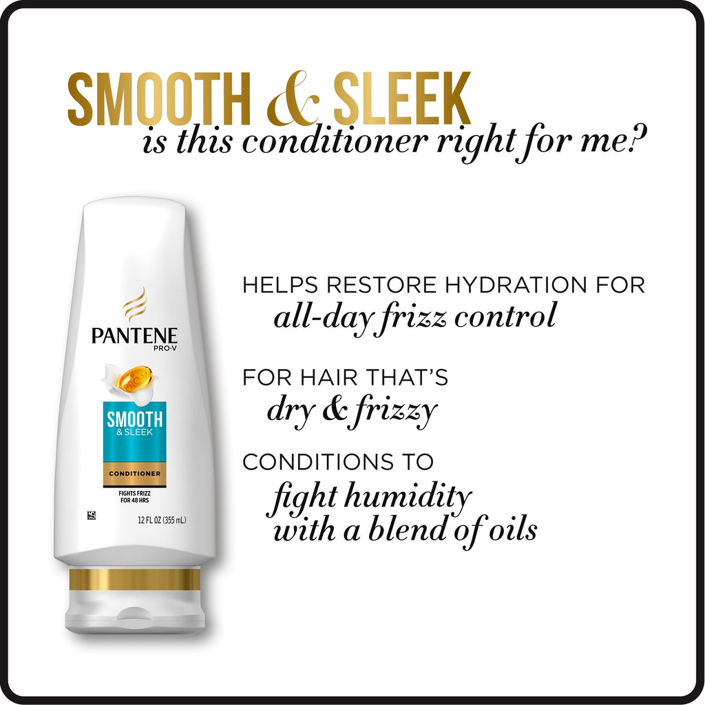 Pantene Argan Oil Shampoo 25.4 oz + Conditioner 24 oz — Smooth & Sleek Bundle