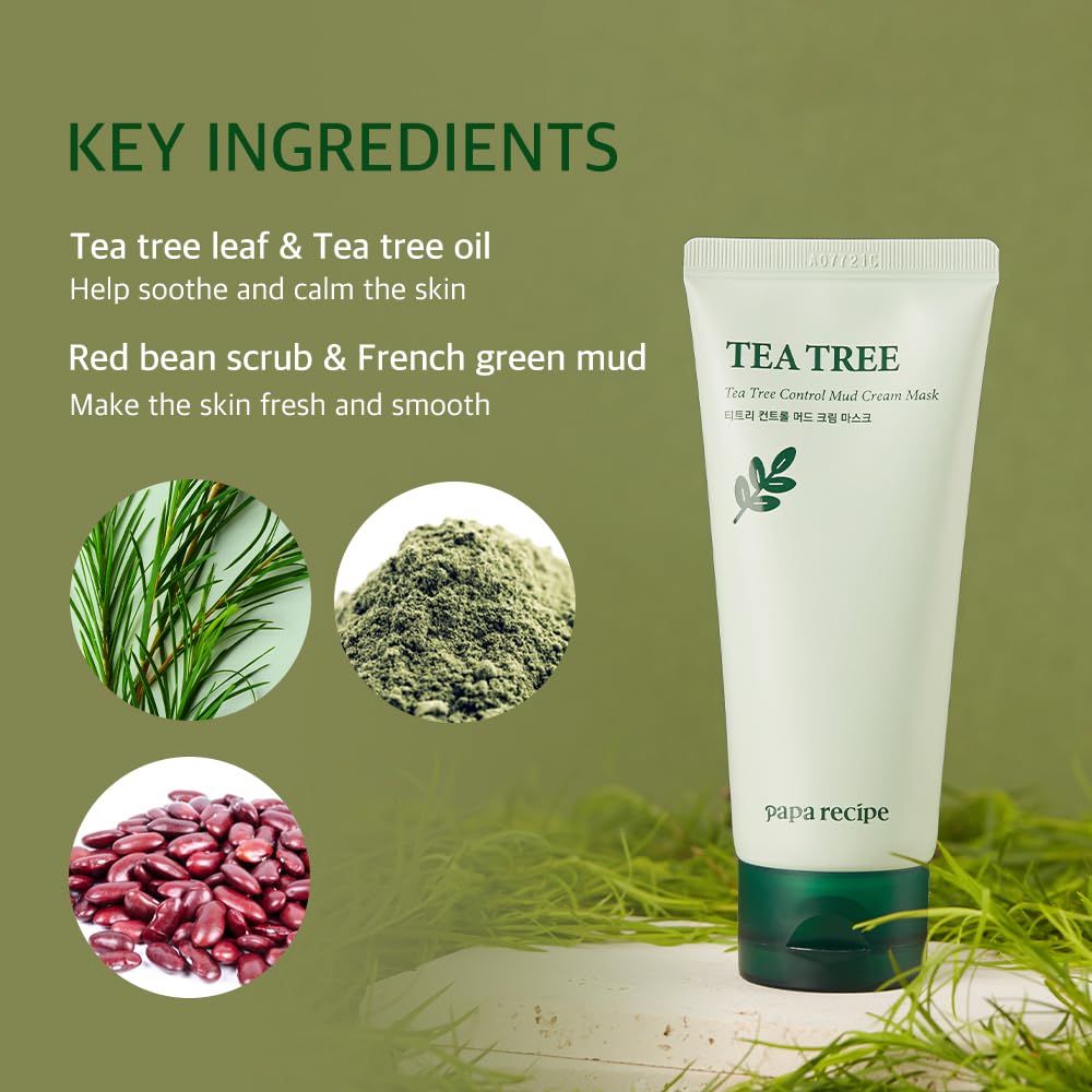 Papa Recipe Tea Tree Mud Mask – Pore Care & Oil Control