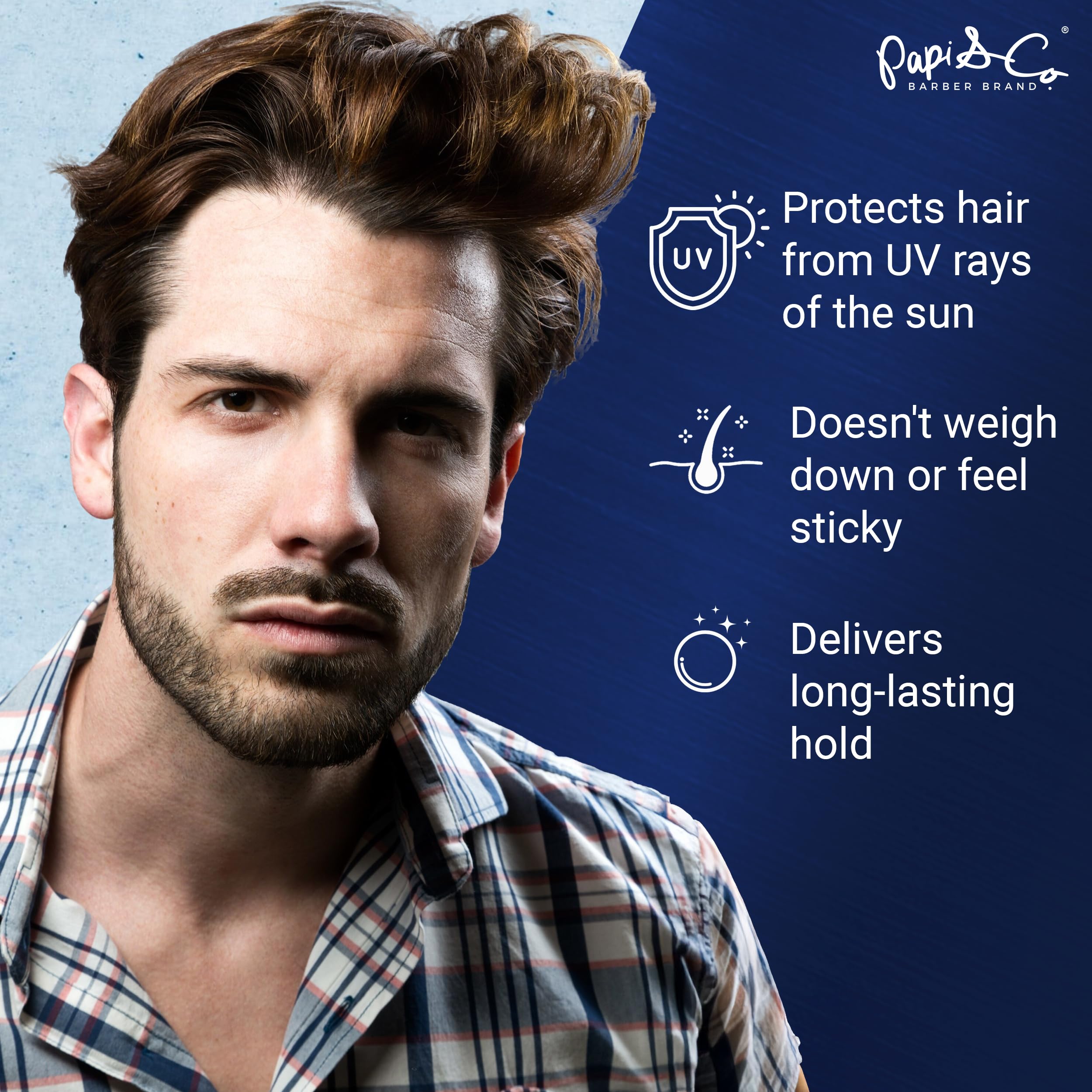 PAPI & CO. Hair Gel Extra Long Hold for Men – Alcohol-Free, UV-Protected, Flake-Free