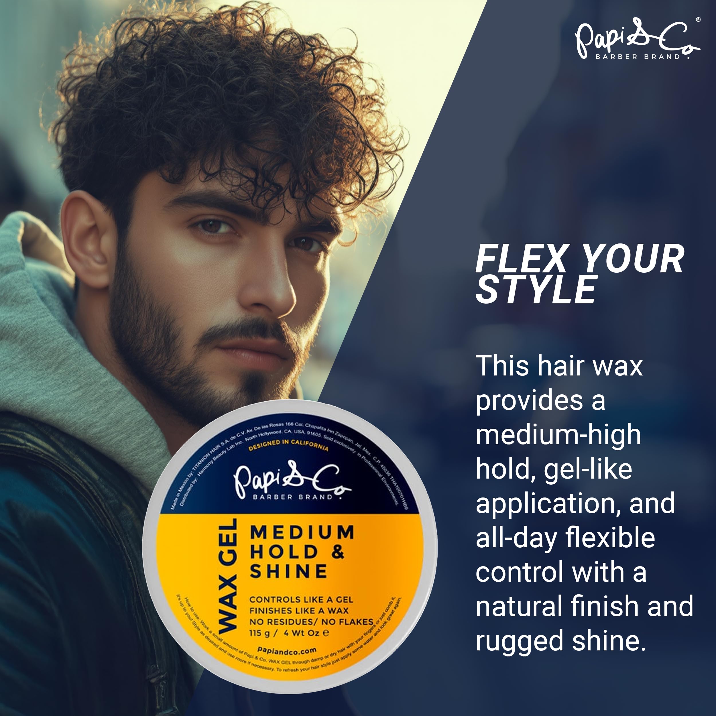 PAPI & CO. Wax Hair Gel for Men — Medium-Hold, Water-Soluble, 100 g