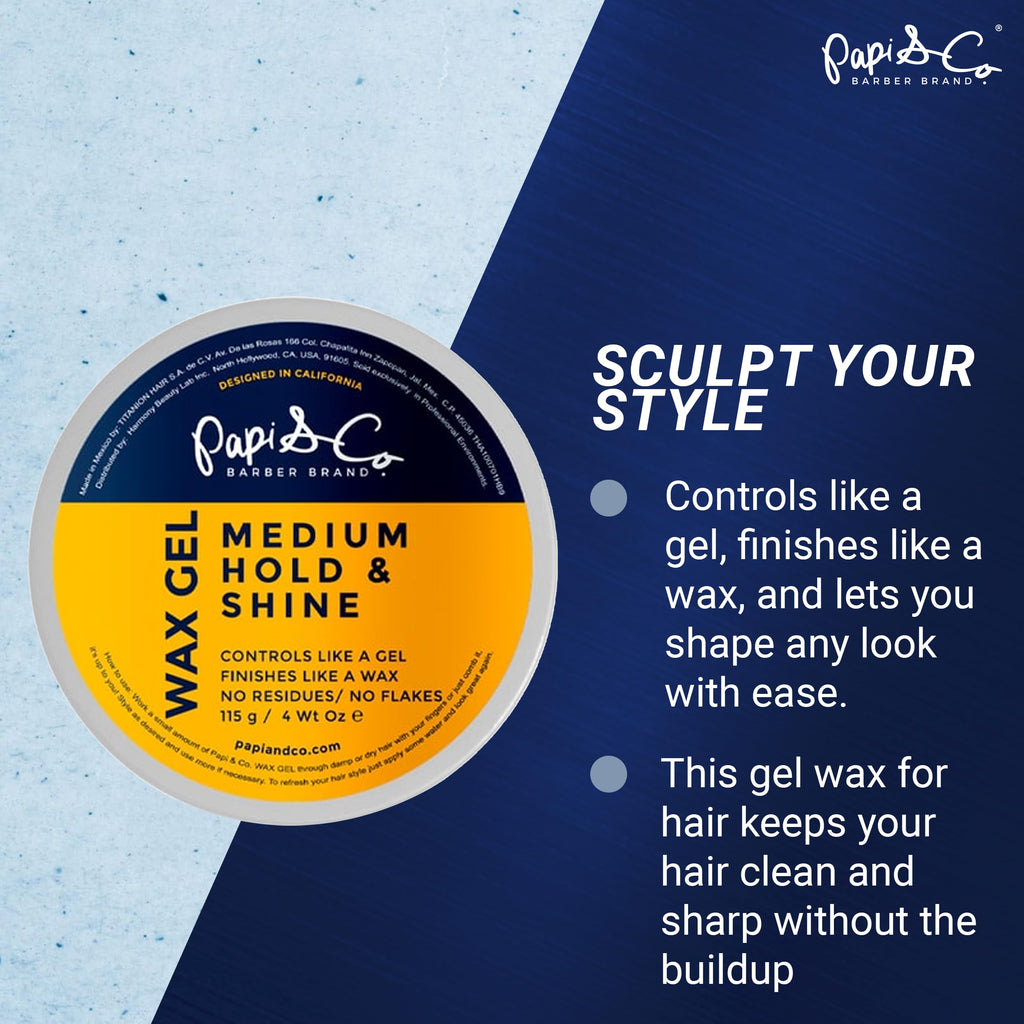 PAPI & CO. Wax Hair Gel for Men — Medium-Hold, Water-Soluble, 100 g