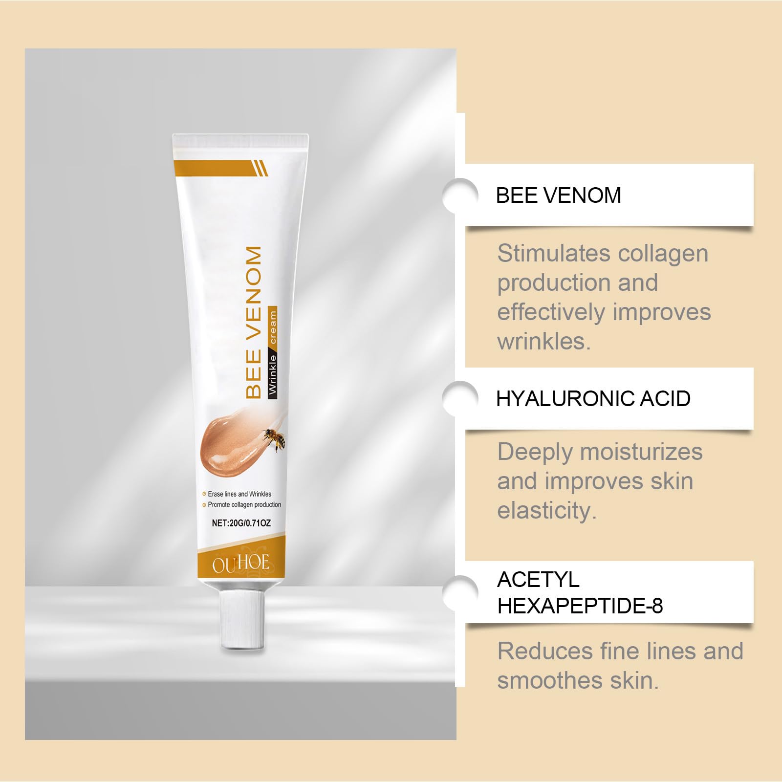 PAQIMAN Bee Venom Skin Cream – Anti-Aging Moisturiser for All Skin Types (2-Pack)