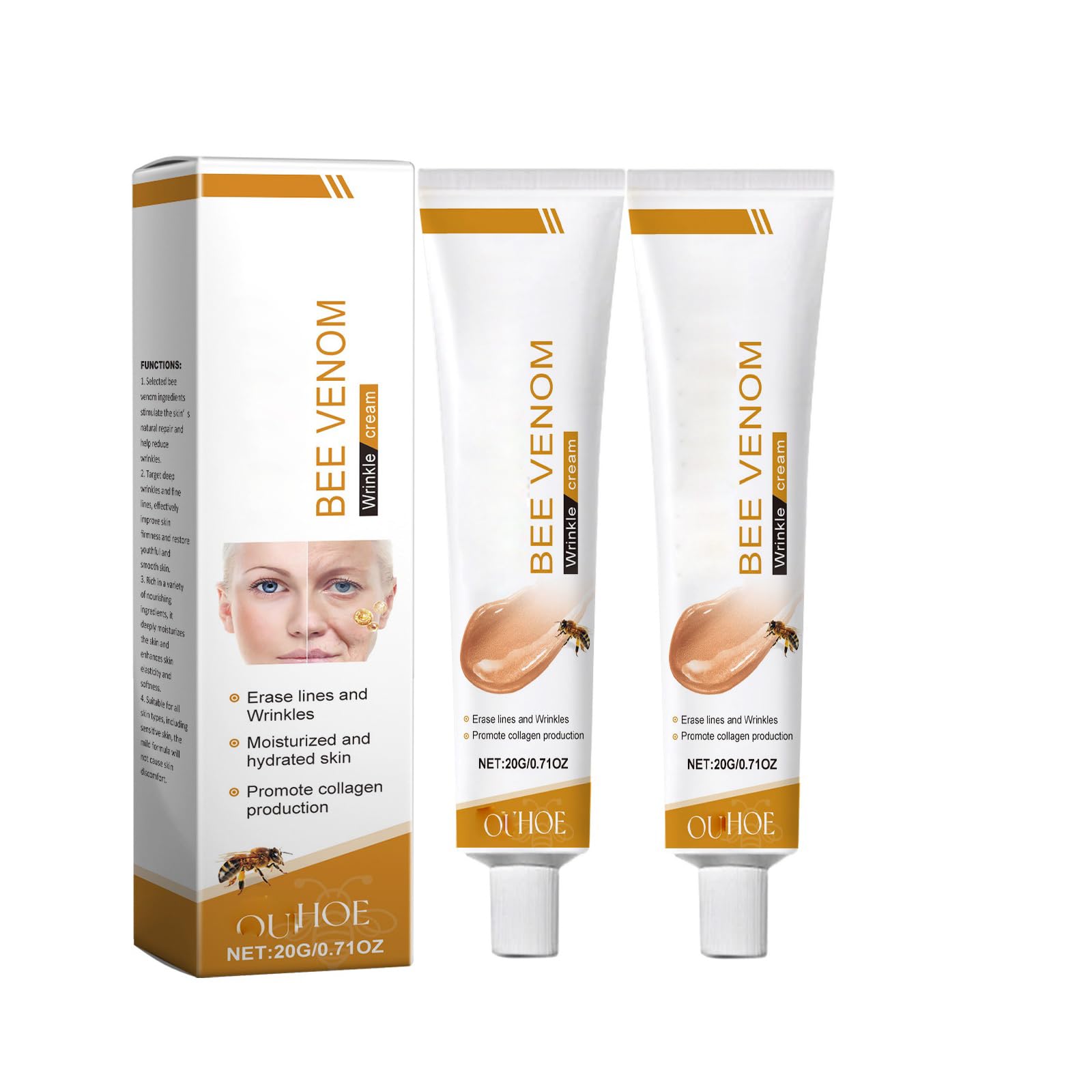 PAQIMAN Bee Venom Skin Cream – Anti-Aging Moisturiser for All Skin Types (2-Pack)