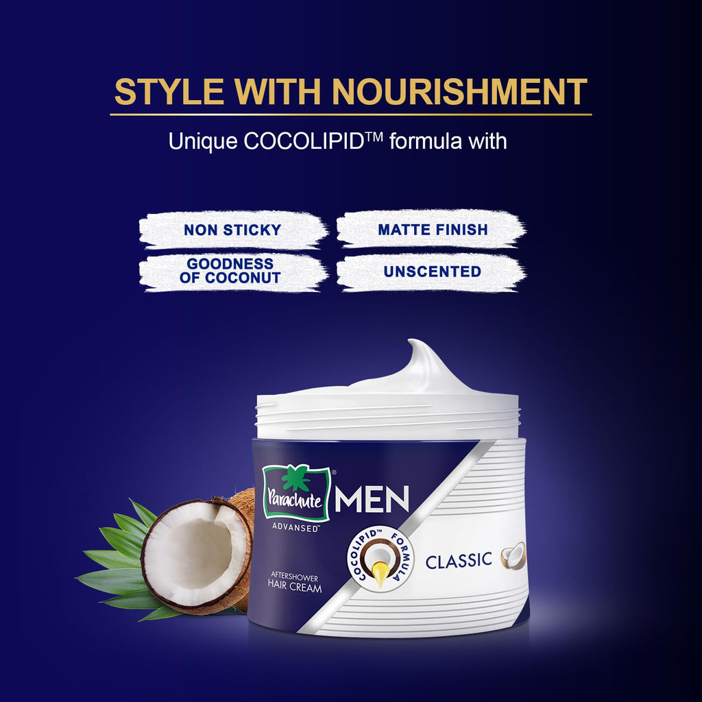Parachute Advansed Hair Cream for Men – Coconut Moisturizing, Non-Sticky, After Shower, Pack of 3