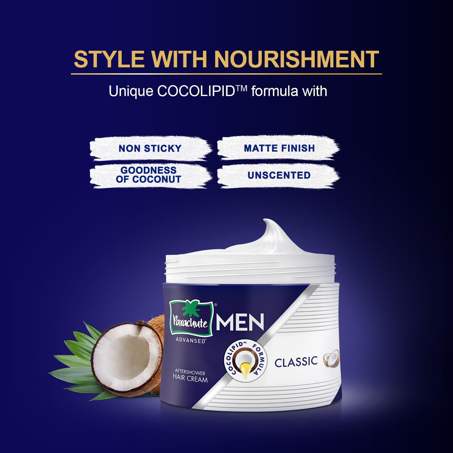 Parachute Advansed Hair Cream for Men – Coconut Moisturizing, Non-Sticky, After Shower, Pack of 3