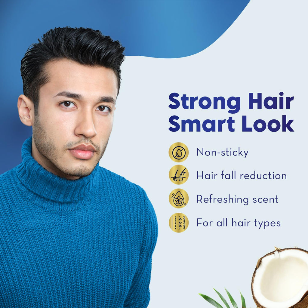 Parachute Advansed Anti Hairfall Hair Cream for Men – Almond & Coconut, Non-Sticky, Oil Replacement (3x3.3oz)