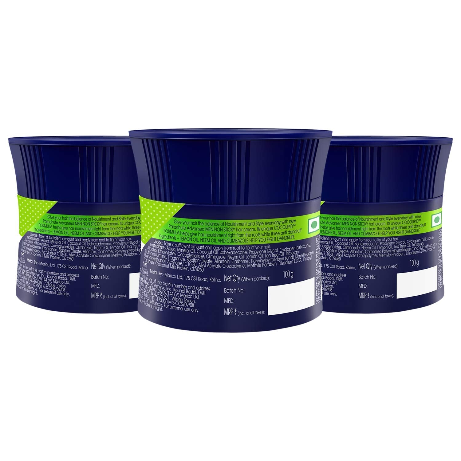 Parachute Advansed Men Hair Cream – Anti-Dandruff (100g) Pack of 3