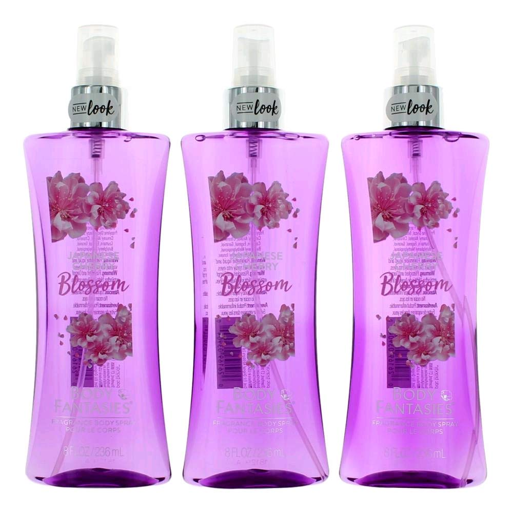 Parfums De Coeur Japanese Cherry Blossom – Body Fantasies 3 Pack 8oz Women’s Fragrance Spray