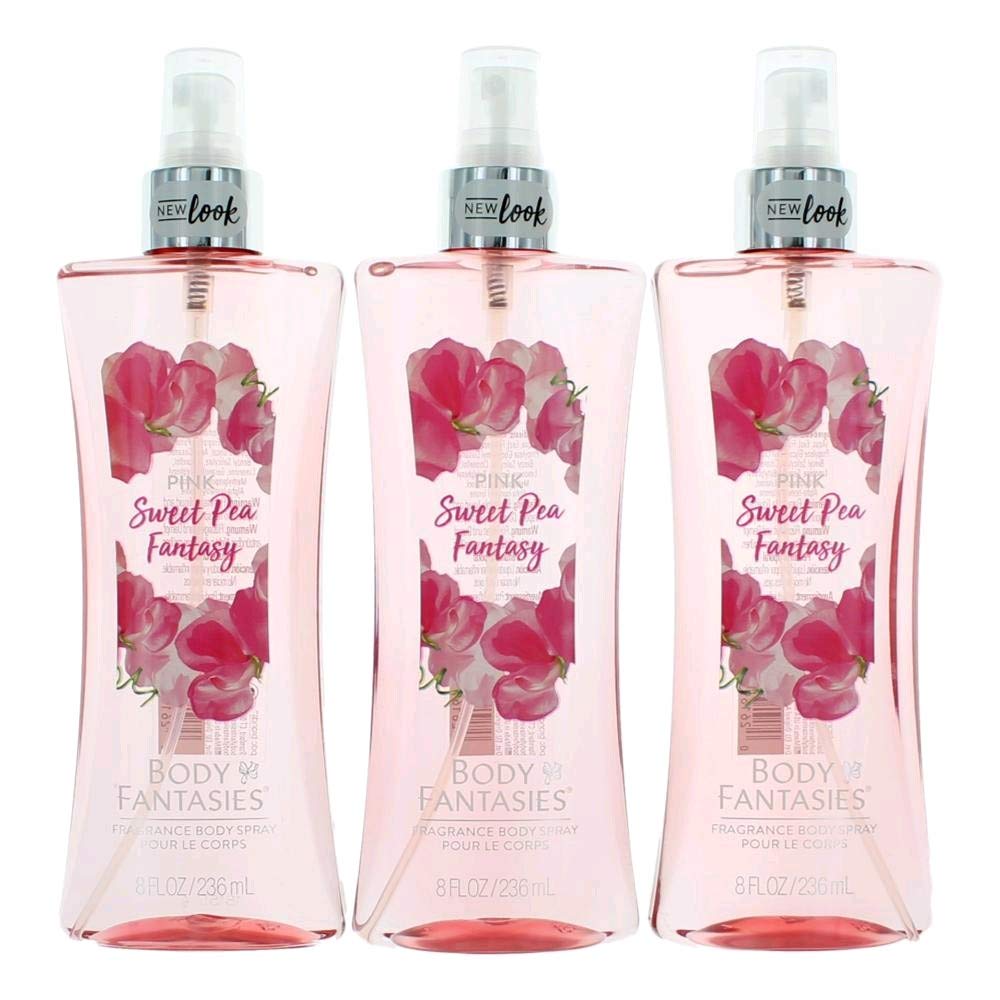 Pink Sweet Pea Fantasy 3-Pack Body Spray for Women by Parfums De Coeur — 8 Fragrances