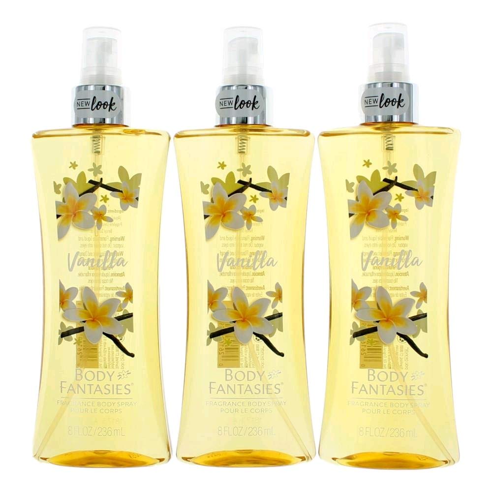 Vanilla by Body Fantasies | Parfums De Coeur, 3-Pack 8oz Fragrance Body Spray for Women