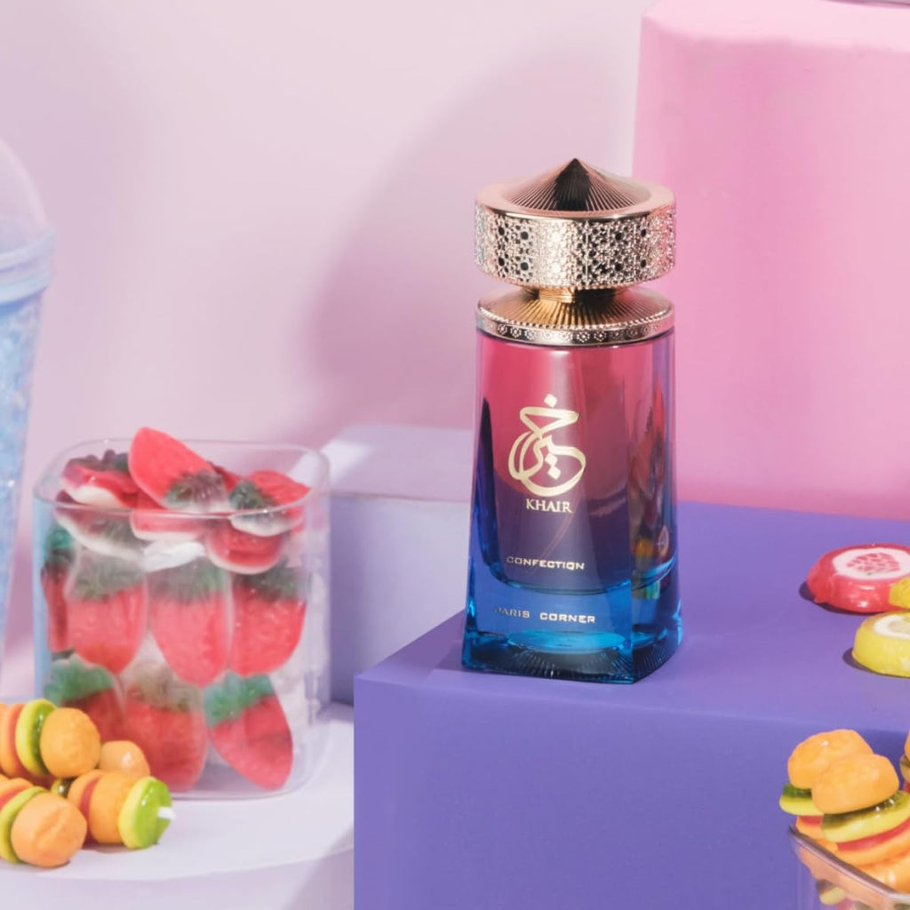 Paris Corner | Khair Confection EDP 3.4 Fl Oz | Unisex Sweet Candy Scent with Pear, Whipped Cream, Jasmine & Vanilla