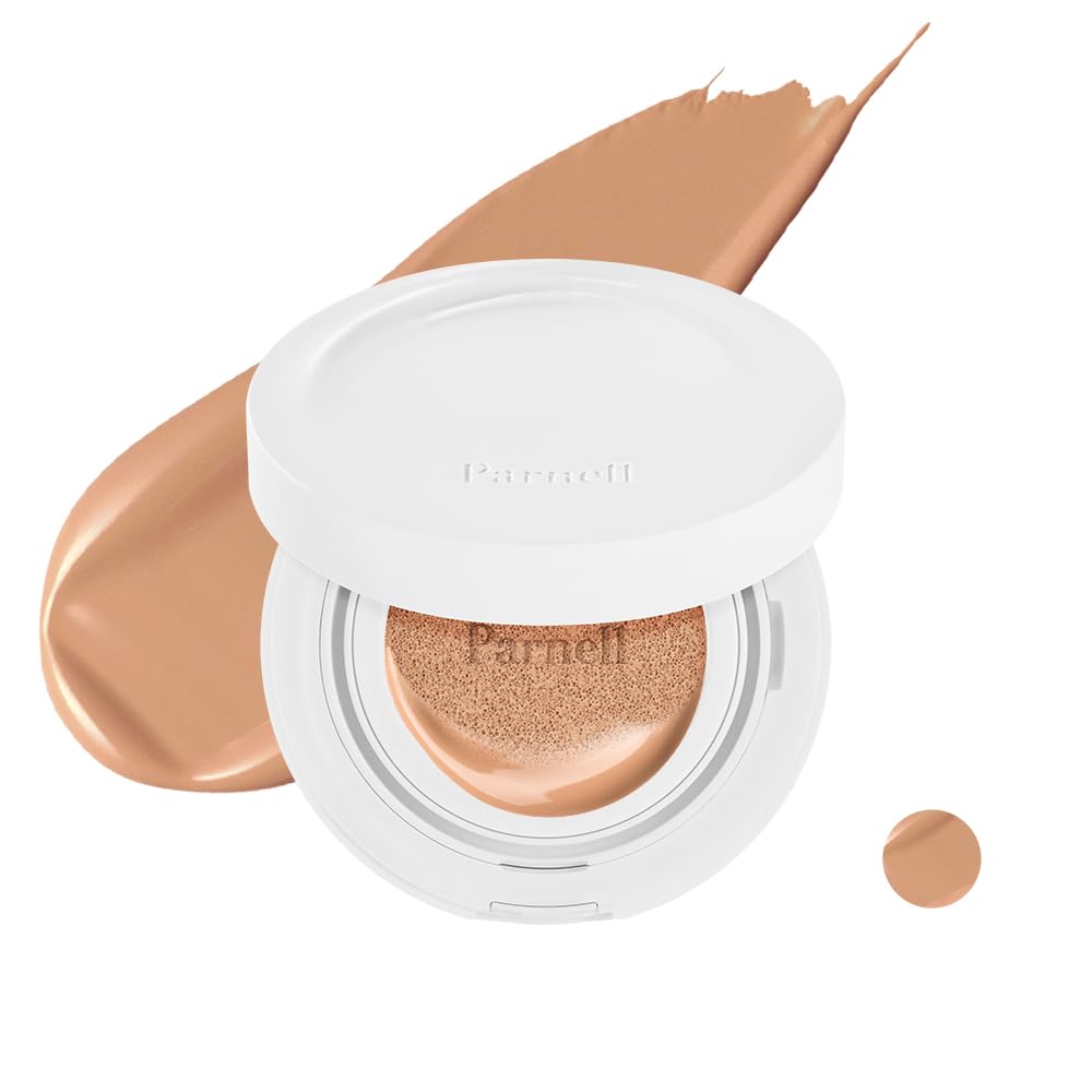 Parnell Cicamanu Serum Cushion - Moisturizing Foundation for Sensitive & Dry Skin (29C) | Glass Skin Finish, 0.52 Fl Oz