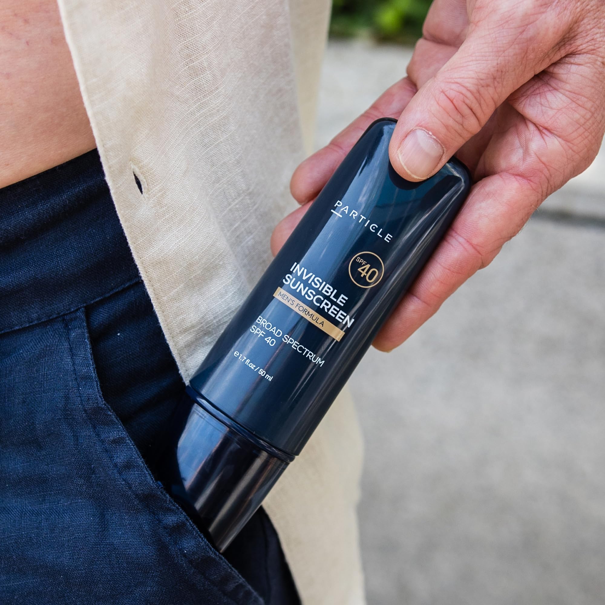 Particle Invisible Sunscreen SPF 40 for Men – Clear, Beard-Friendly, Non-Greasy (1.7 oz)