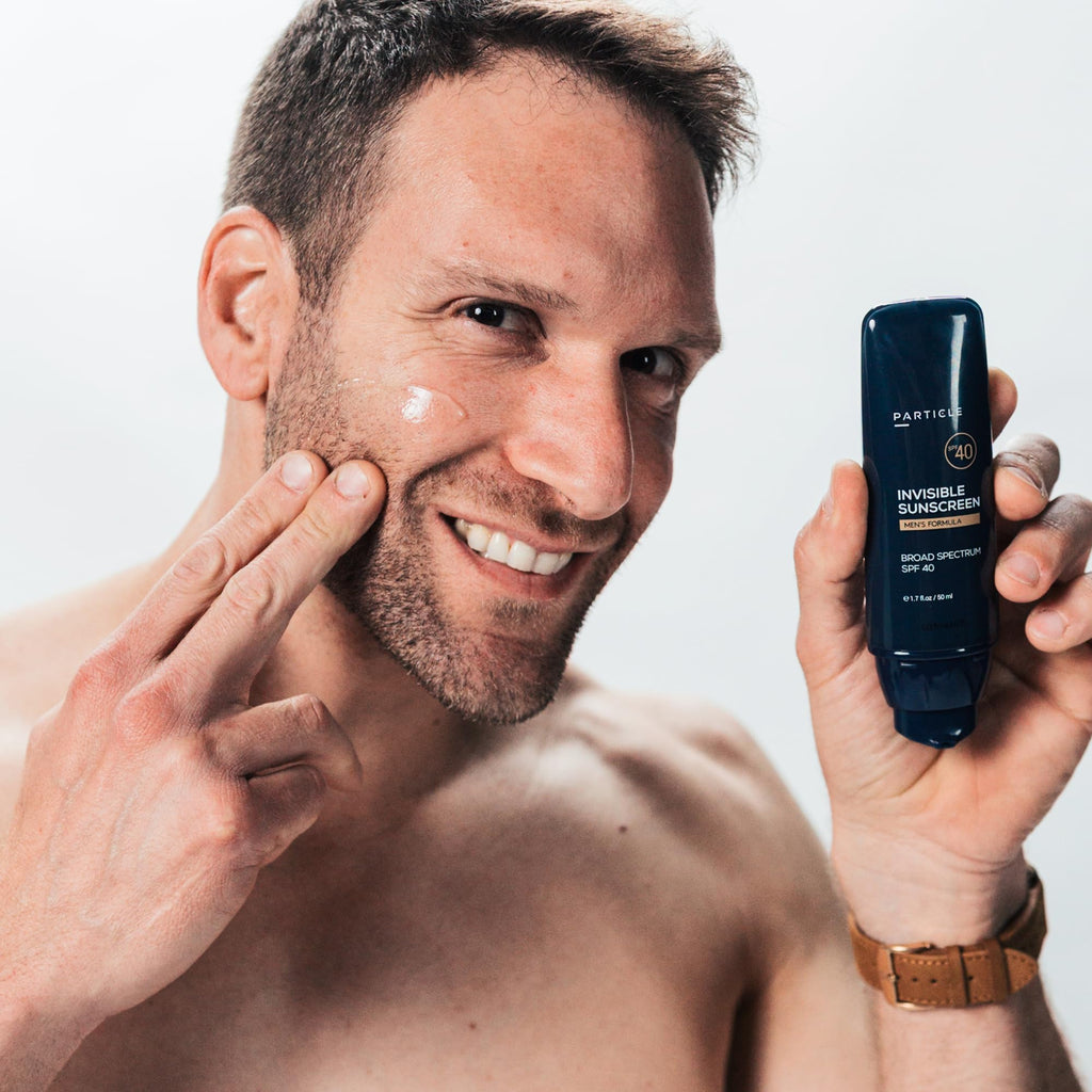 Particle Invisible Sunscreen SPF 40 for Men – Clear, Beard-Friendly, Non-Greasy (1.7 oz)