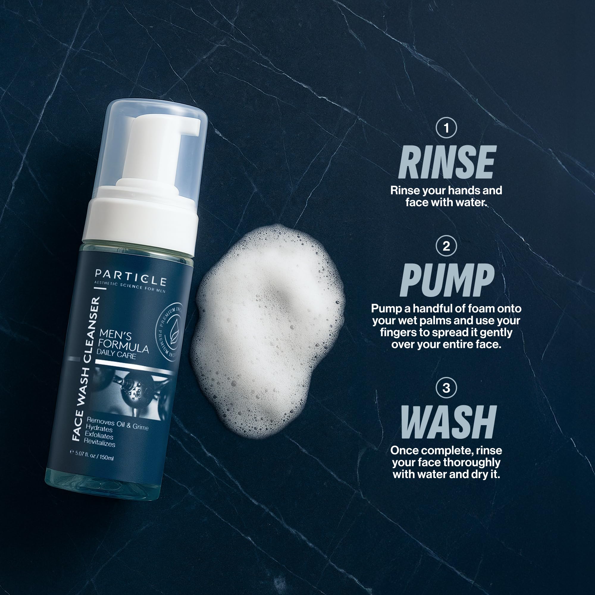 Particle Mens Face Wash - Anti-Aging Daily Cleanser for Men (5.07 oz)