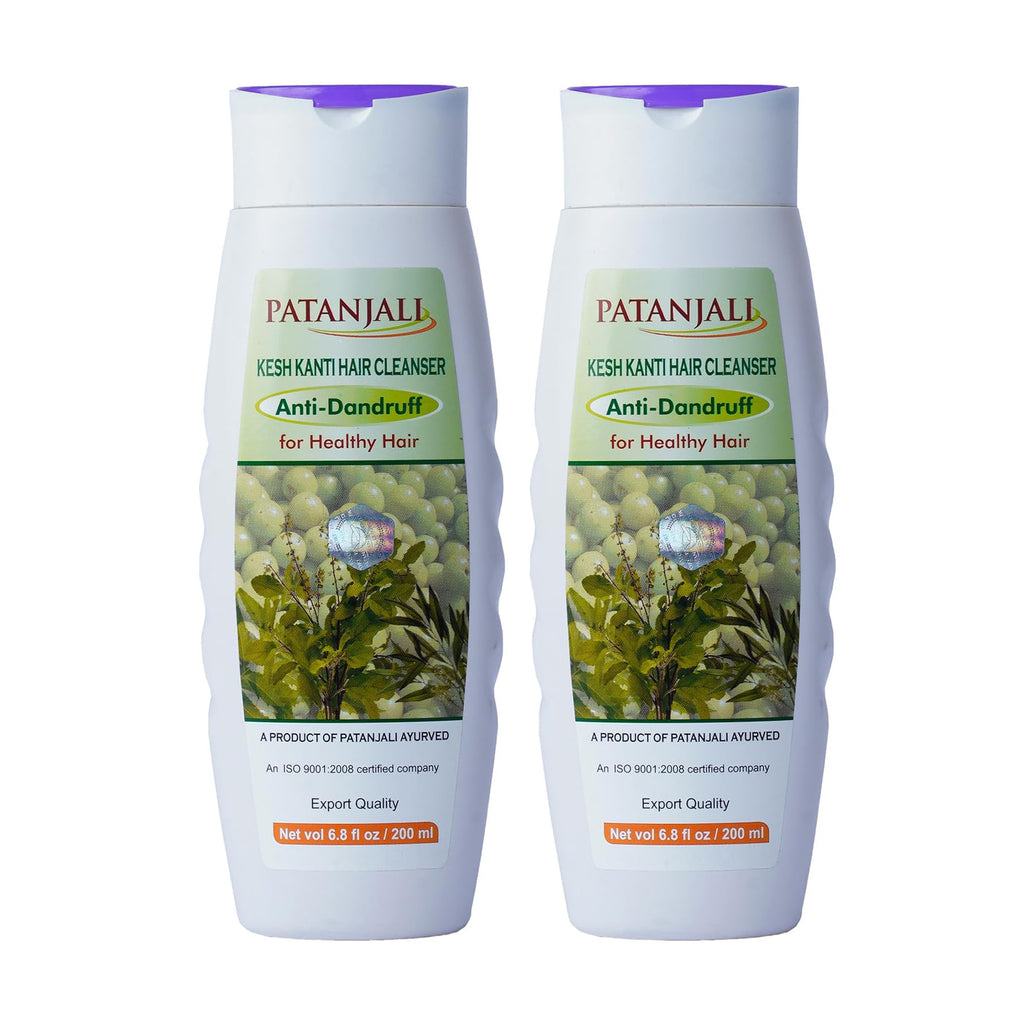 Patanjali Kesh Kanti Anti-Dandruff Shampoo - 200ml x 2 | Natural Hair Cleanser for Flakes