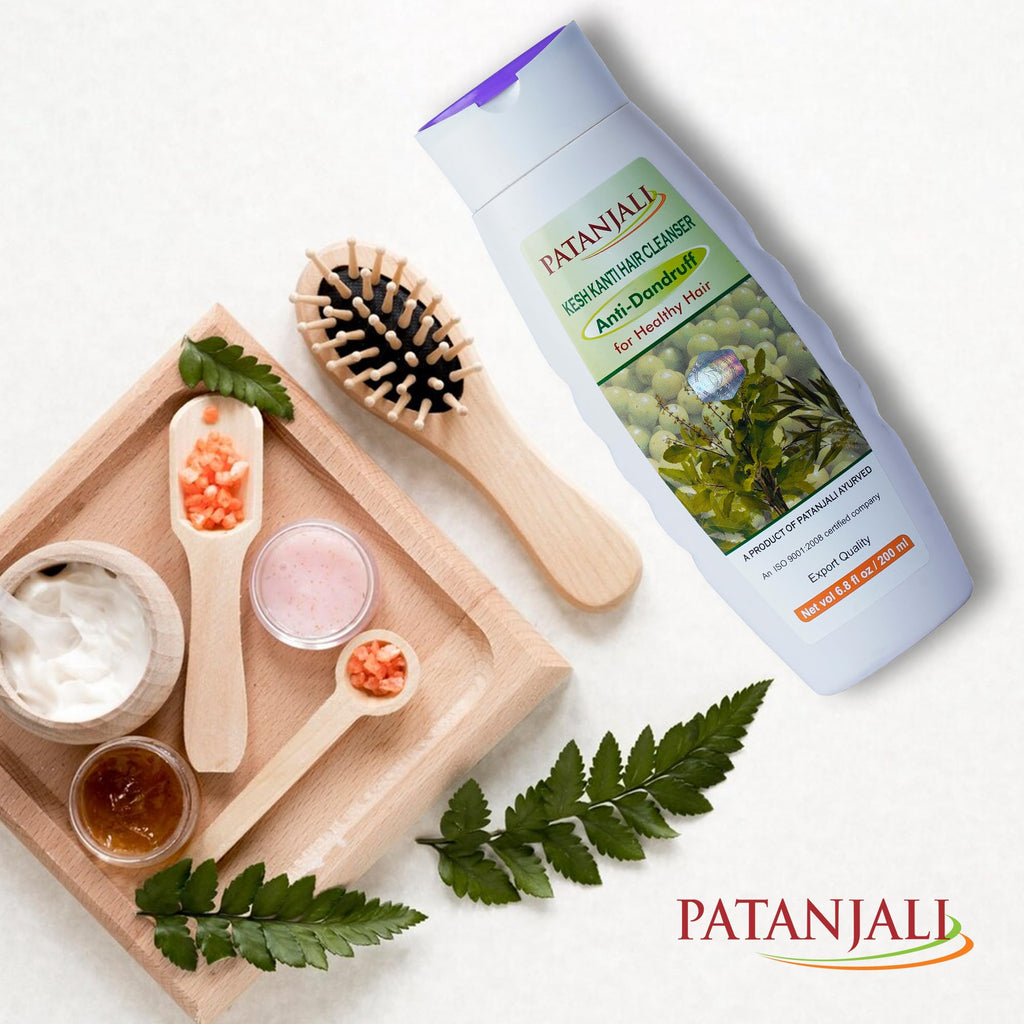 Patanjali Kesh Kanti Anti-Dandruff Shampoo - 200ml x 2 | Natural Hair Cleanser for Flakes