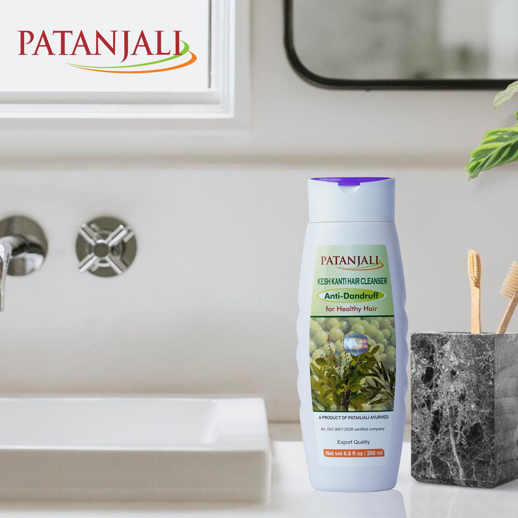 Patanjali Kesh Kanti Anti-Dandruff Shampoo - 200ml x 2 | Natural Hair Cleanser for Flakes