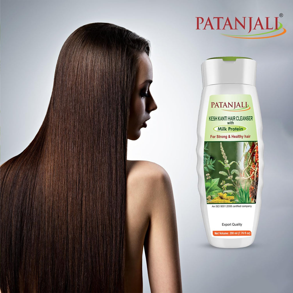 Patanjali Kesh Kanti Milk Protein Hair Cleanser Shampoo – Pack of 2 (200 ml)