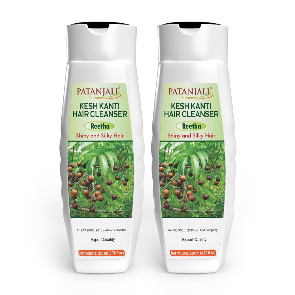 Patanjali Kesh Kanti Reetha Shampoo for Dry Hair – Sulfate-Free Herbal Ayurvedic Cleanser (200ml x 2)