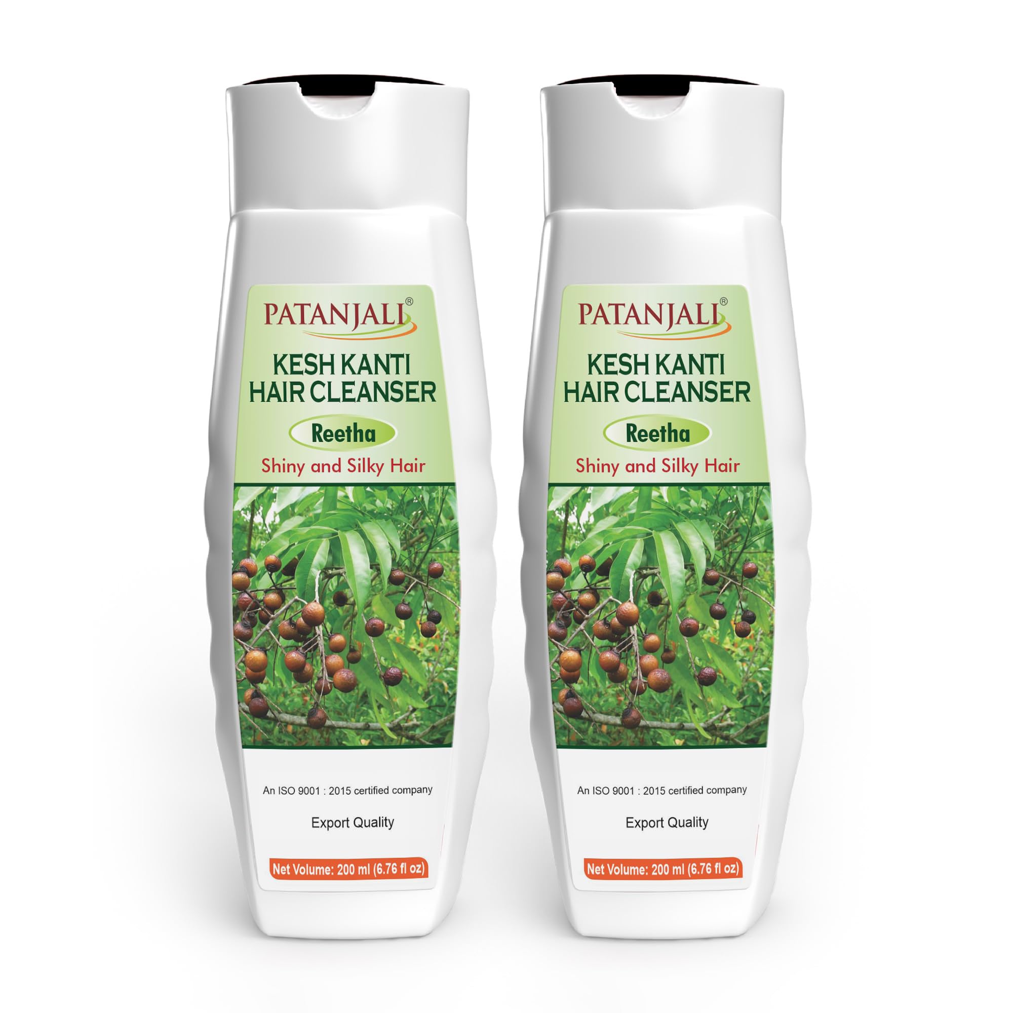 Patanjali Kesh Kanti Reetha Shampoo for Dry Hair – Sulfate-Free Herbal Ayurvedic Cleanser (200ml x 2)