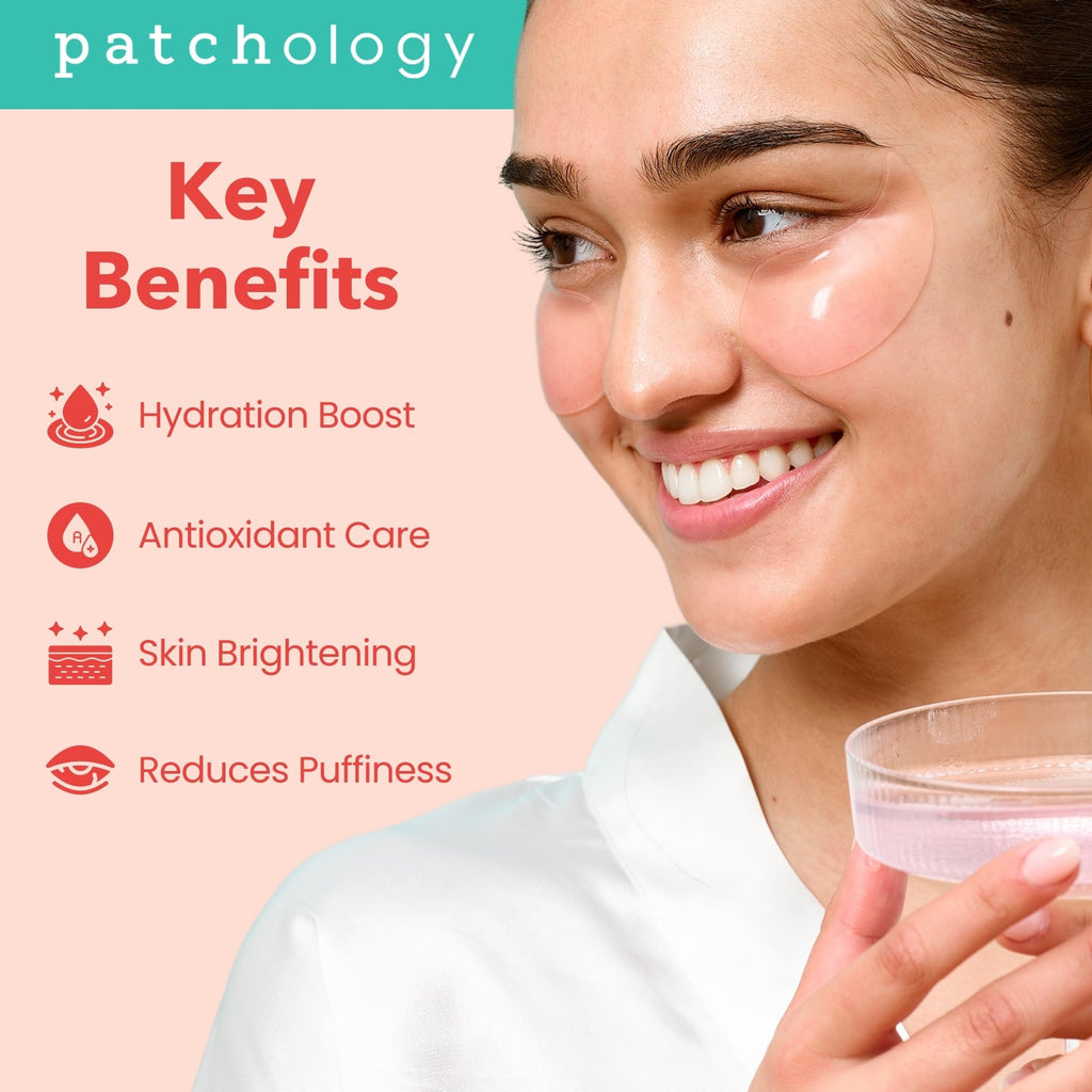 Patchology Serve Chilled Rosé Hydrating Under Eye Patches – Hyaluronic Acid & Antioxidants (30 Pairs)