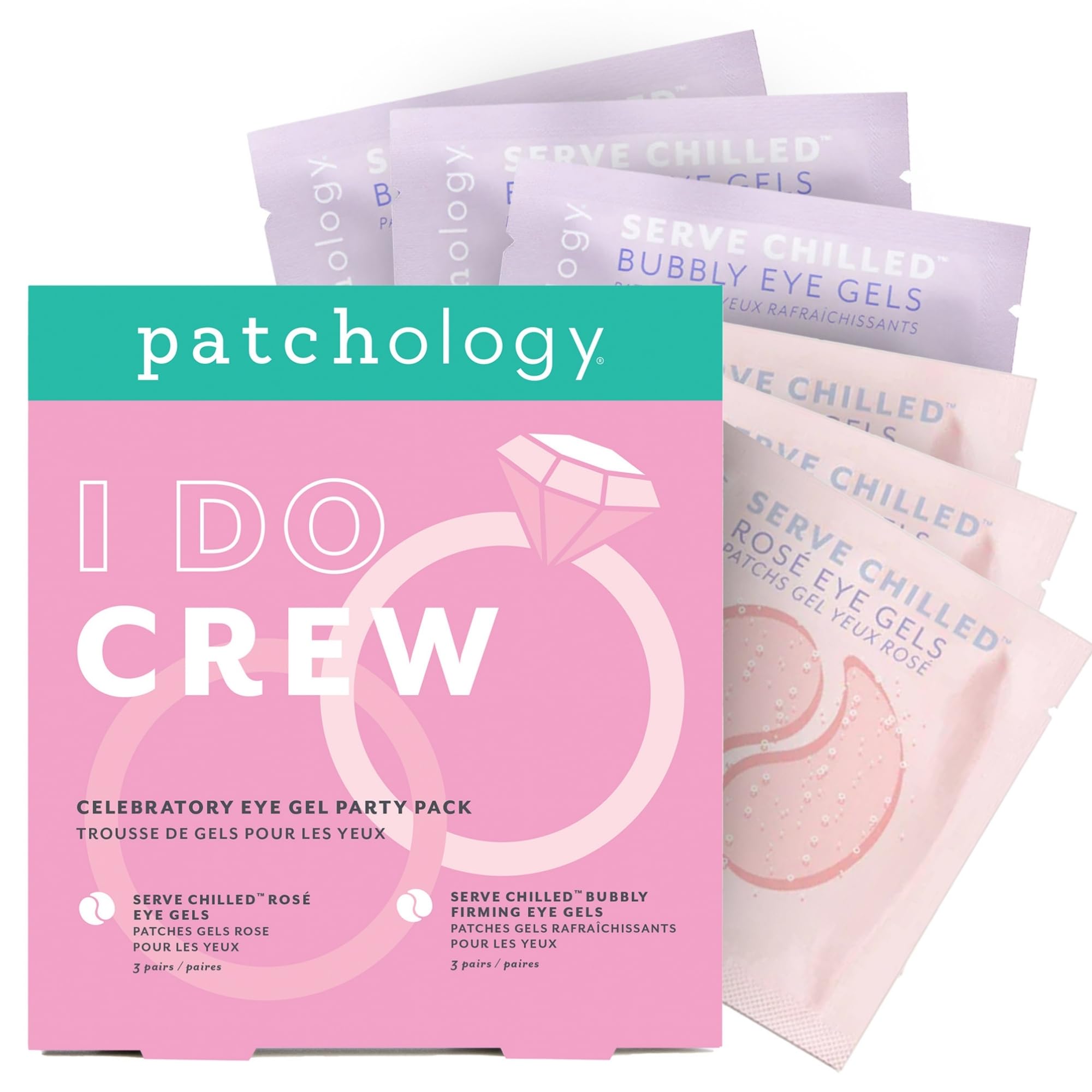 Patchology Hydrating Under Eye Gel Patches – I Do Crew Bridesmaid Gift Set (Rosé & Bubbly)