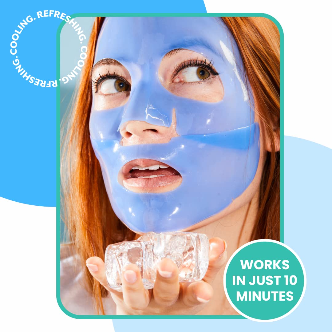 Patchology Iced Cooling & Firming Hydrogel Masks – Peptides, Cloudberry Oil & Bakuchiol | Pack of 2