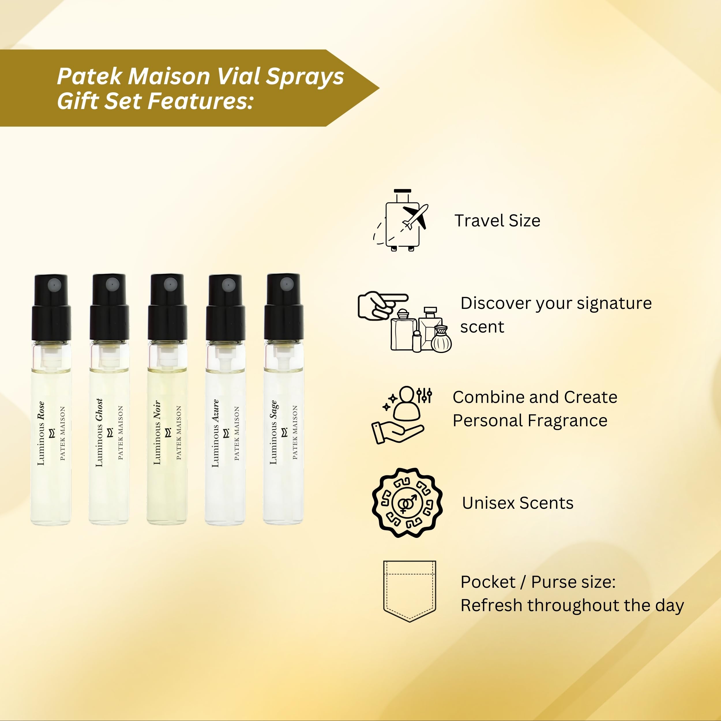 Patek Maison Luminous Discovery Gift Set – Unisex Mini EDP Sprays 0.10 oz
