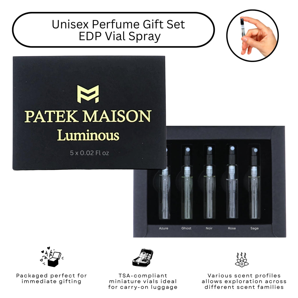 Patek Maison Luminous Discovery Mini Gift Set – 5 Unisex EDP Vials (0.085 oz each)