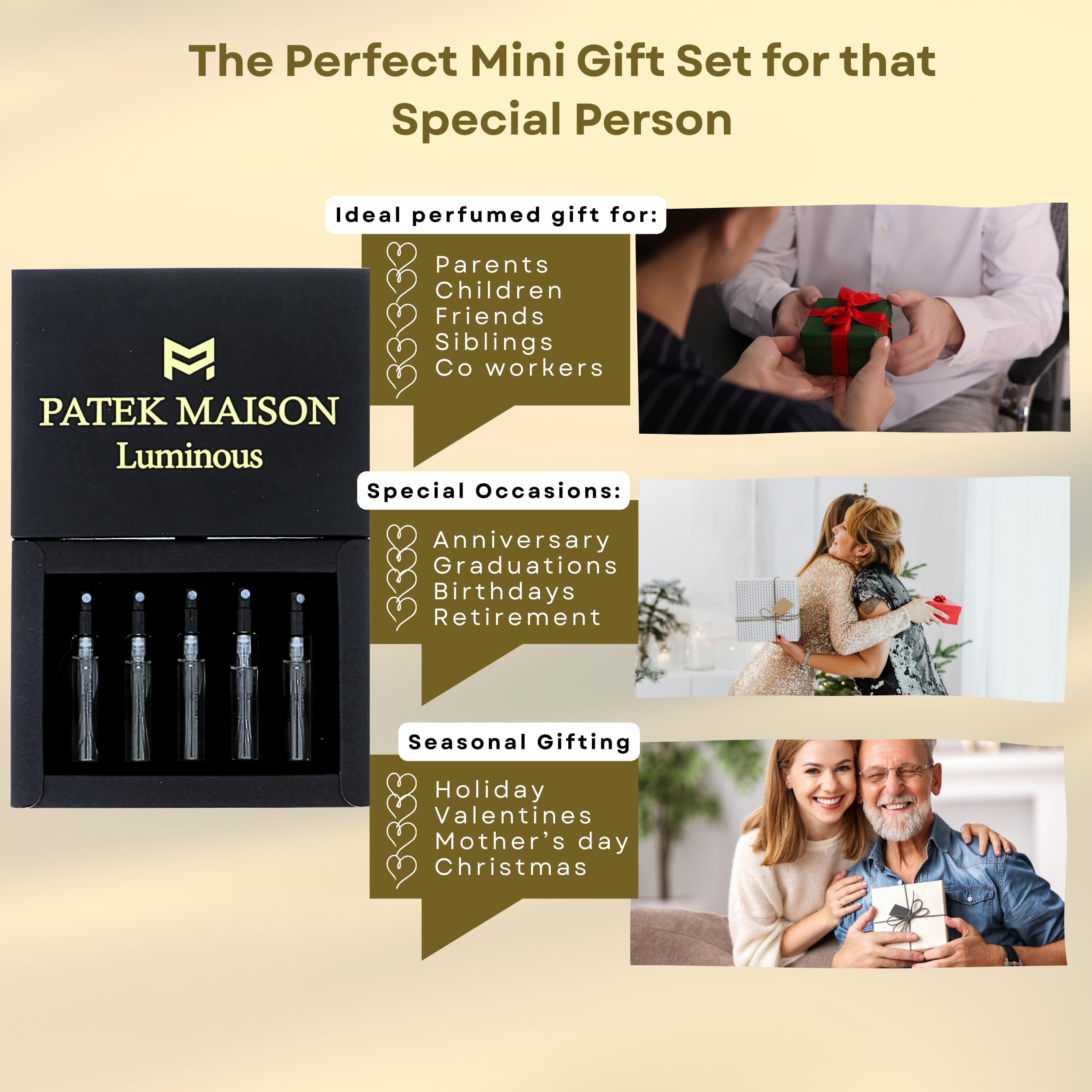 Patek Maison Luminous Discovery Mini Gift Set – 5 Unisex EDP Vials (0.085 oz each)
