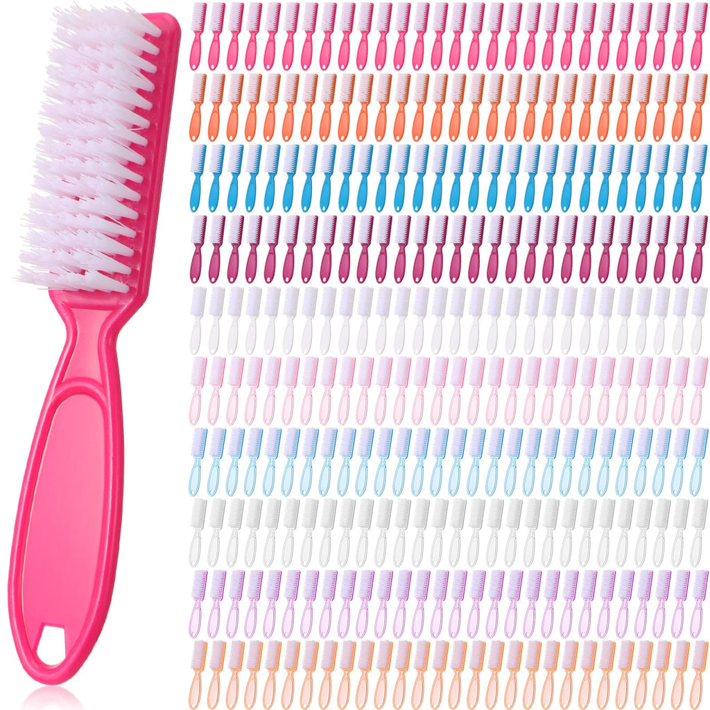 Patelai 100-Pack Handle Grip Nail Brush Bulk | Multicolor Nail & Skin Cleaning for Manicure & Pedicure (10 Colors)