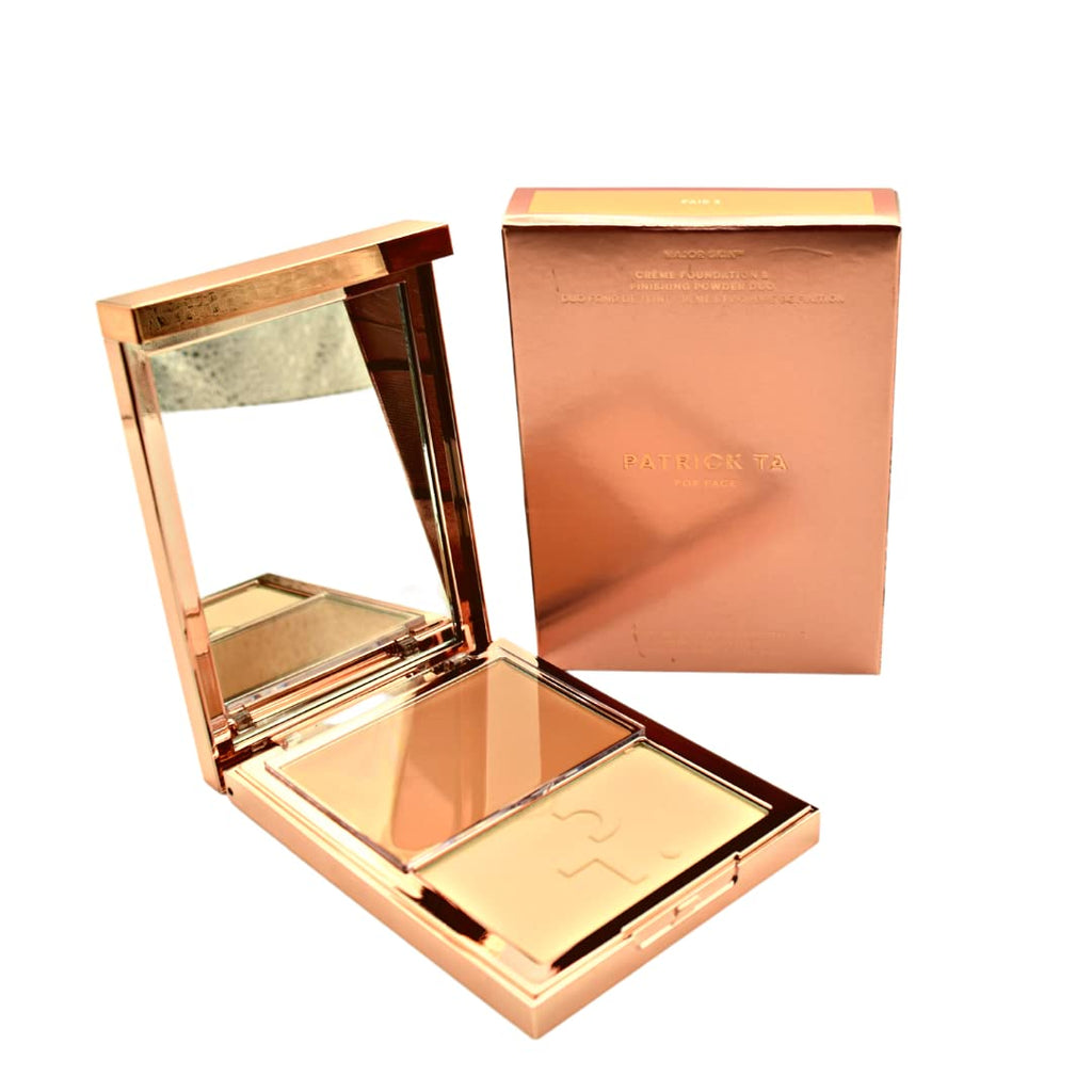 PATRICK TA Major Skin Crème Foundation and Finishing Powder Duo – Fair 3 | Buildable Coverage & Skin-Like Finish