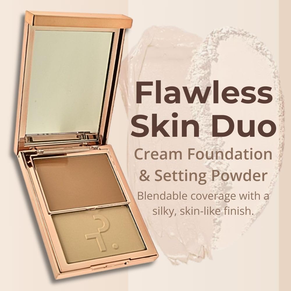 PATRICK TA Major Skin Crème Foundation and Finishing Powder Duo – Fair 3 | Buildable Coverage & Skin-Like Finish