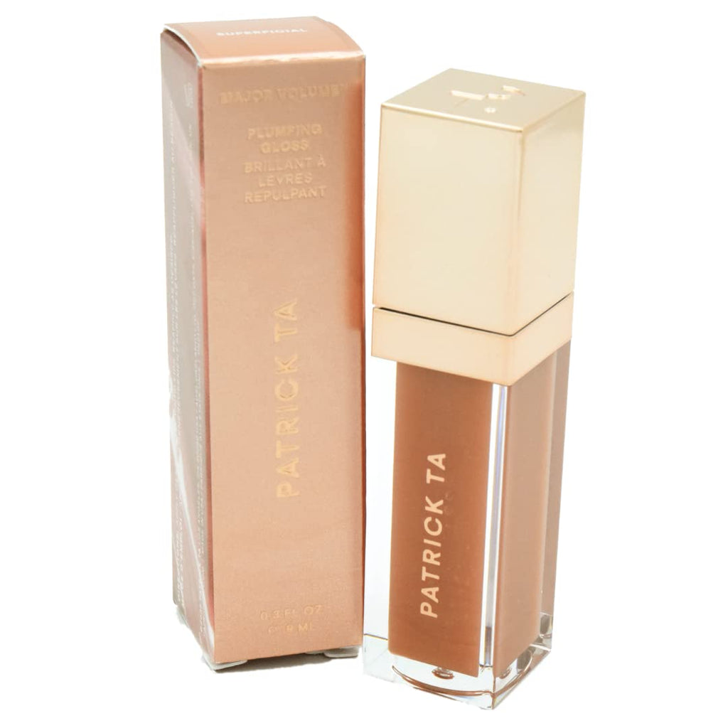PATRICK TA Major Volume Plumping Lip Gloss in Superficial – Hydrating Beige Lip Shine