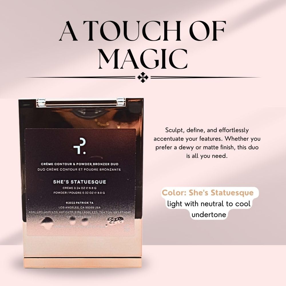 PATRICK TA Major Sculpt Crème Contour & Powder Bronzer Duo – She's Statuesque (Light Complexion)