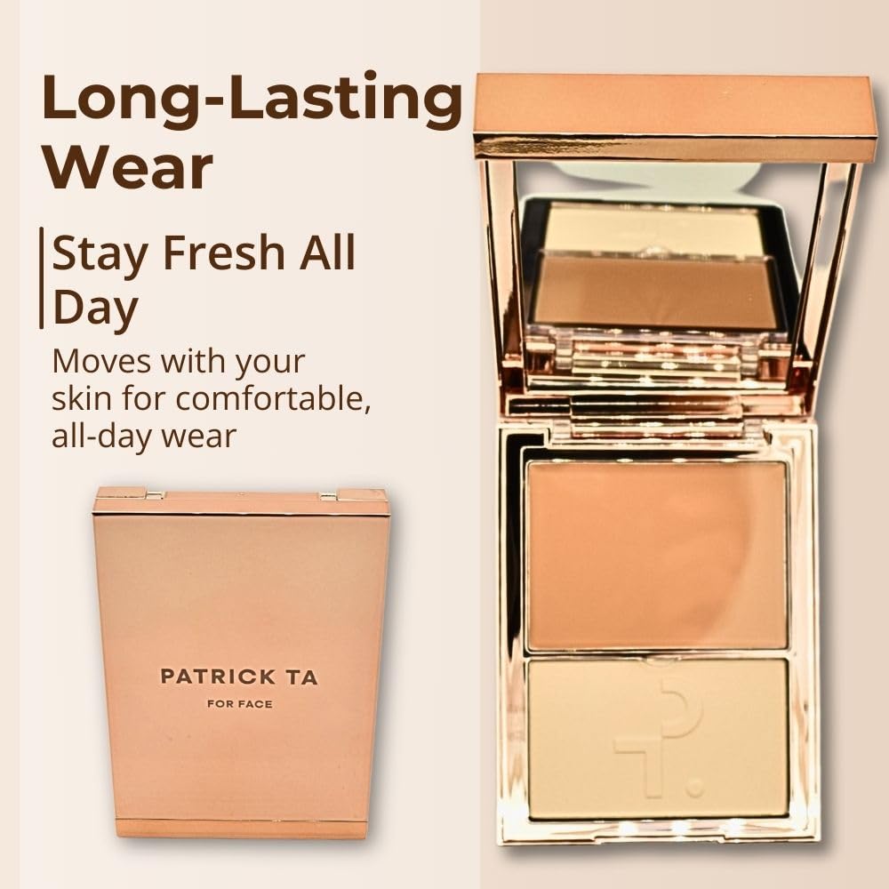 PATRICK TA Major Skin Crème Foundation and Finishing Powder Duo – Fair 3 | Buildable Coverage & Skin-Like Finish