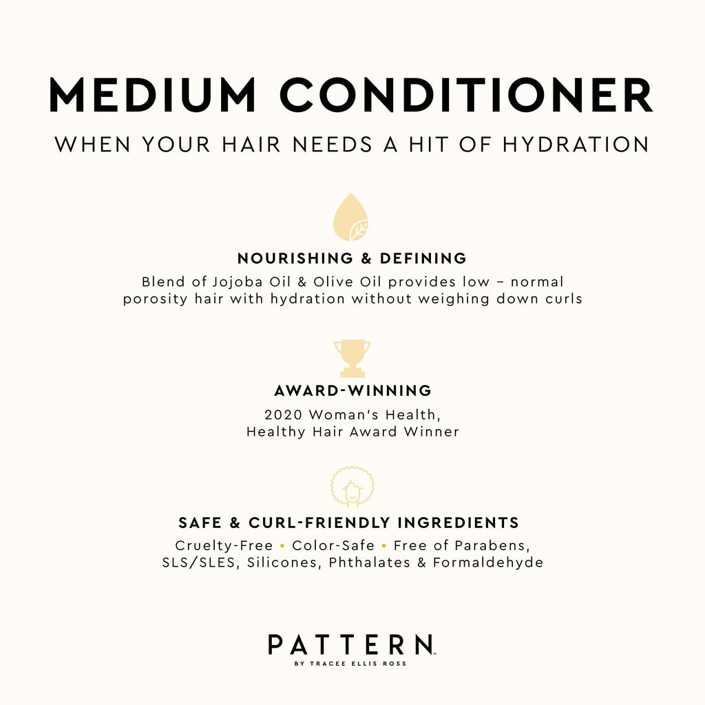 PATTERN Beauty Medium Conditioner by Tracee Ellis Ross – Hydration & Slip for 3a-4a Curls, 3 oz