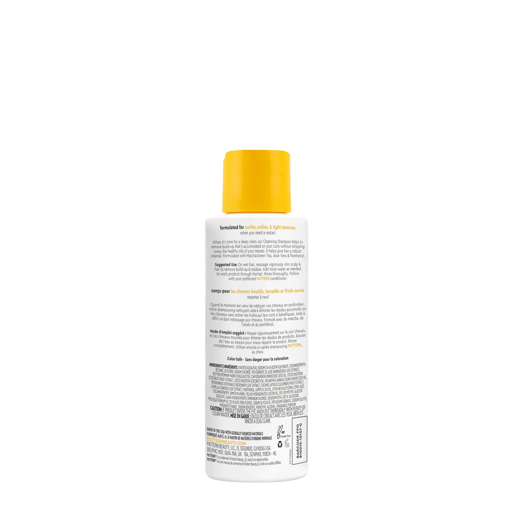 PATTERN Beauty by Tracee Ellis Ross Mini Cleansing Shampoo with Matcha Green Tea for Curls & Coils – 3 fl oz