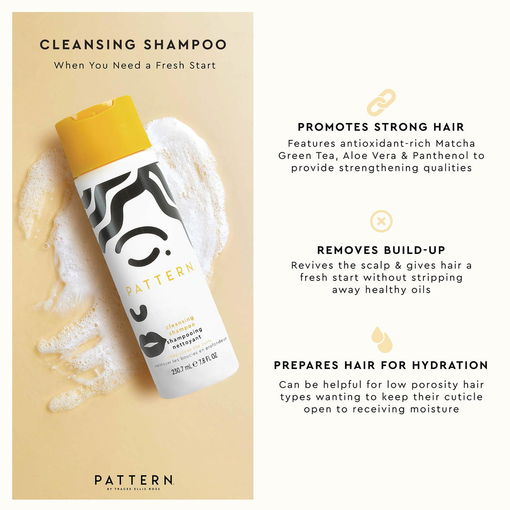 PATTERN Beauty by Tracee Ellis Ross Mini Cleansing Shampoo with Matcha Green Tea for Curls & Coils – 3 fl oz