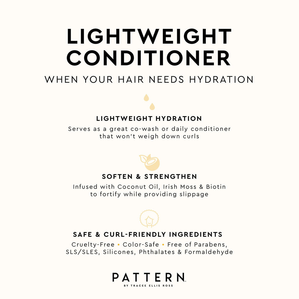 PATTERN Beauty Lightweight Conditioner by Tracee Ellis Ross — Lightweight Moisture for 3a–4c Curls | 3 Fl Oz
