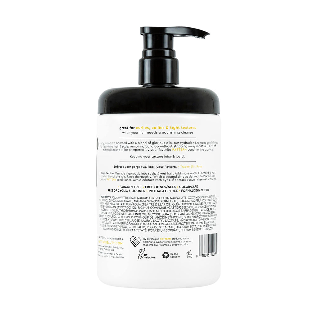 PATTERN Beauty Hydration Shampoo with Honey, Aloe Vera, Biotin & Tea Tree for Curly Hair 3a-4c, 25 oz