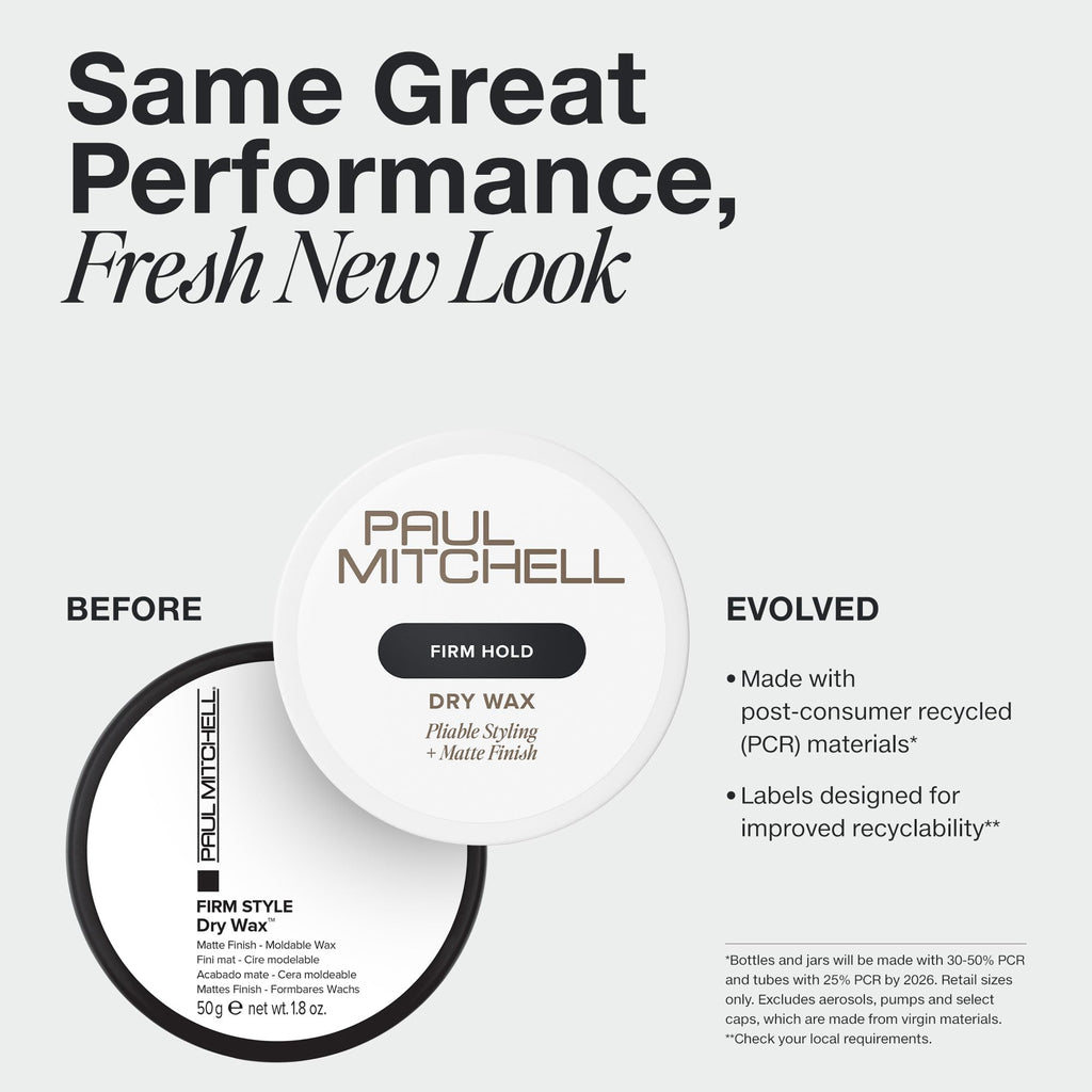 Paul Mitchell Dry Wax – Long-Lasting Hold, Matte Finish, 1.8 oz